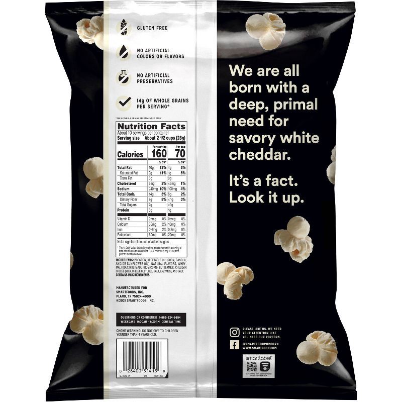 slide 2 of 5, Smartfood White Cheddar Cheese Popcorn - 10.5oz, 10.5 oz