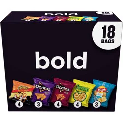 Frito-Lay Variety Pack Bold Mix - 18ct: Hot Cheese, Chili, Onion, Vinegar, Nacho Snacks