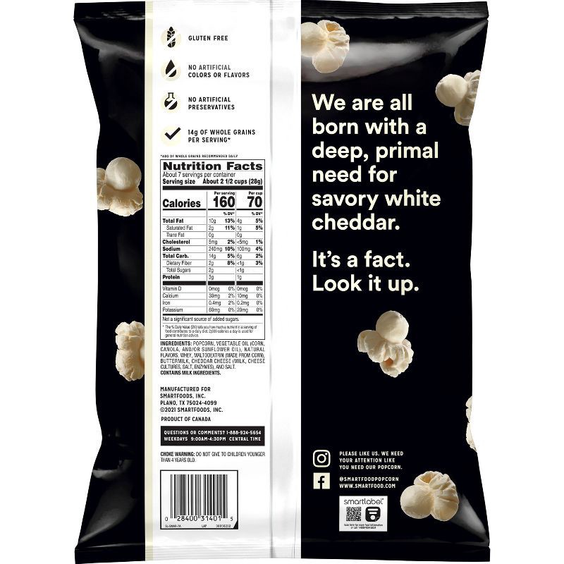 slide 2 of 5, Smartfood White Cheddar Popcorn - 6.75oz, 6.75 oz