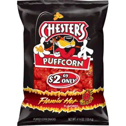 Chester's Puffcorn Flamin' Hot Puffed Corn Snacks - 4.25oz