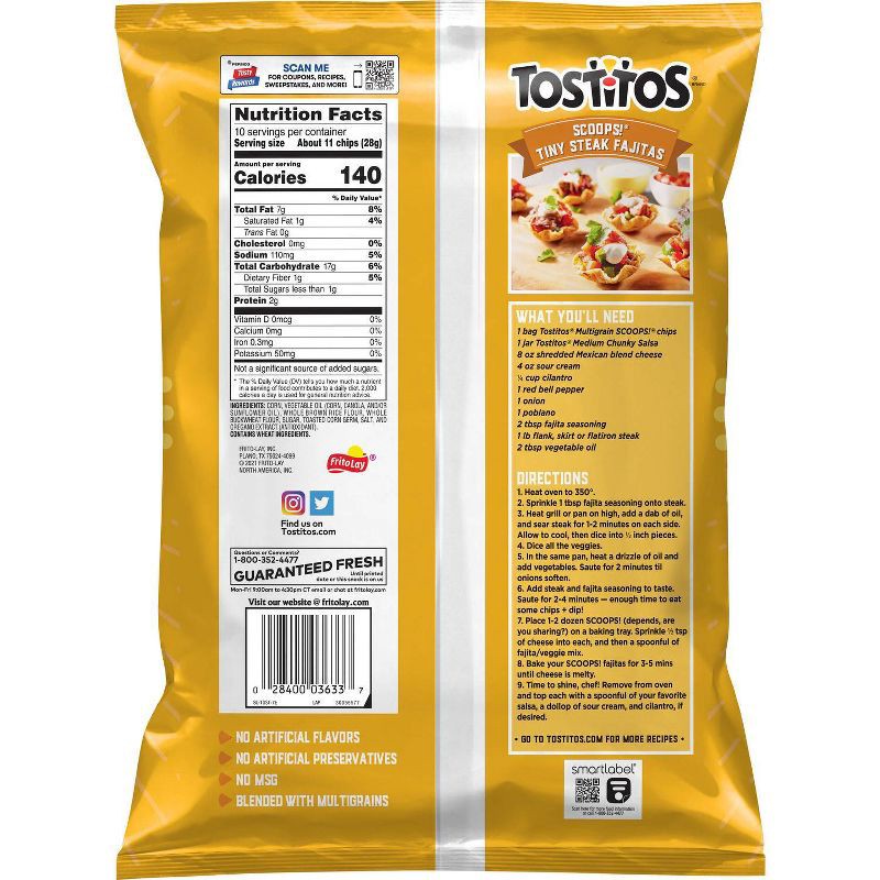 slide 2 of 3, Tostitos Multigrain Scoops! Tortilla Chips-10oz, 10 oz