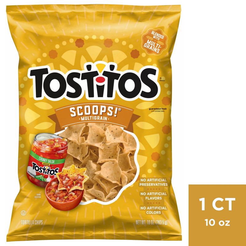 slide 1 of 3, Tostitos Multigrain Scoops! Tortilla Chips-10oz, 10 oz