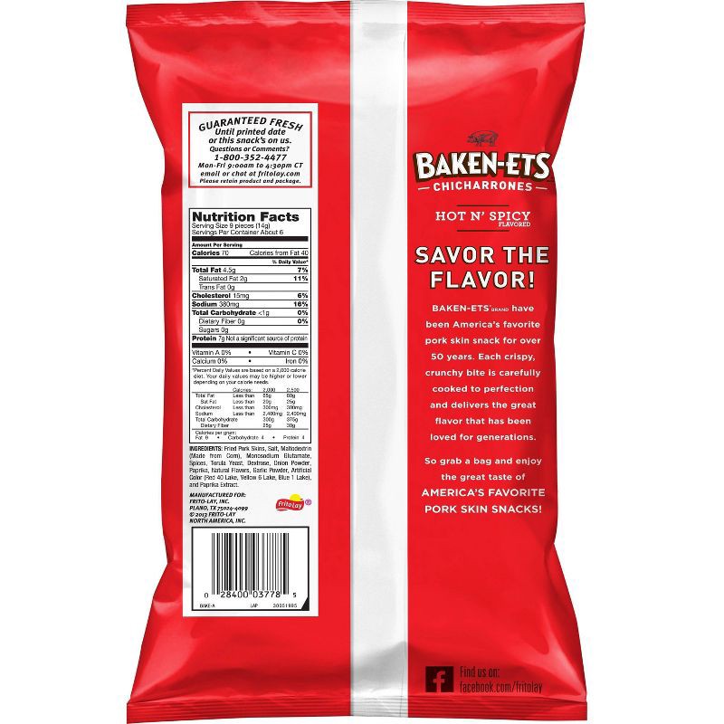 slide 2 of 3, Baken-ets Hot N Spicy Chips 3oz, 3 oz