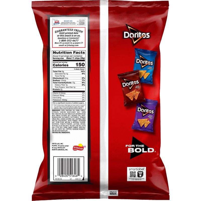 slide 2 of 9, Doritos Nacho Cheese Tortilla Chips - 9.25oz, 9.25 oz