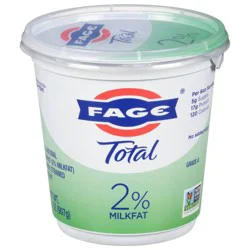 FAGE Total 2% Milkfat Plain Greek Yogurt - 17g Protein 32oz