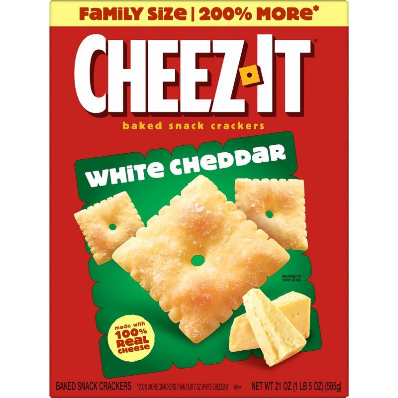 slide 9 of 10, Cheez-It White Cheddar Baked Snack Crackers - 21oz, 21 oz