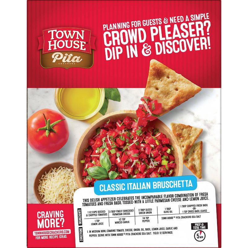 slide 6 of 8, Kellogg's Town House Sea Salt Pita Crackers - 9.5oz, 9.5 oz