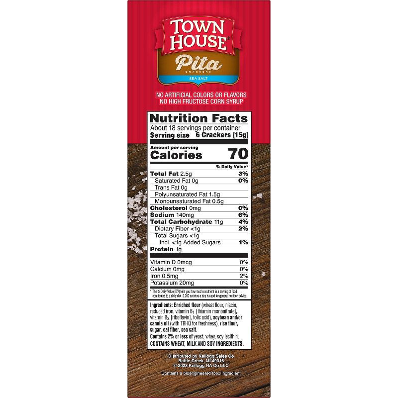 slide 7 of 8, Kellogg's Town House Sea Salt Pita Crackers - 9.5oz, 9.5 oz