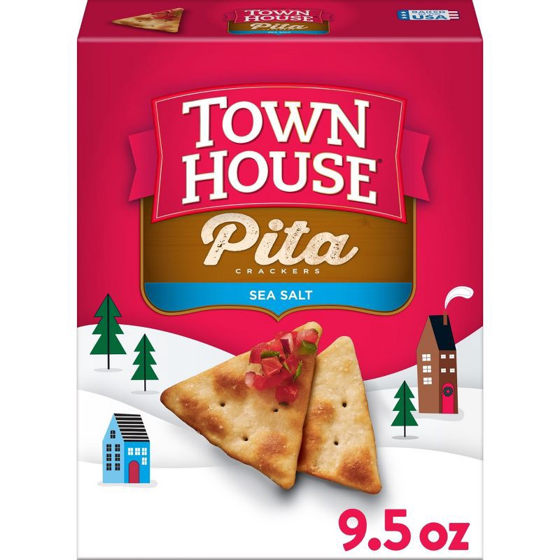 slide 1 of 9, Town House Pita Oven Baked Crackers Sea Salt - 9.5oz, 9.5 oz