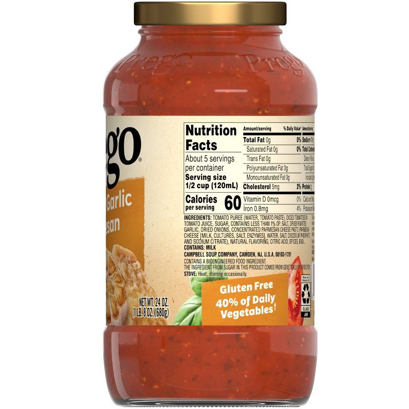 slide 8 of 10, Prego Pasta Sauce Italian Tomato Sauce with Roasted Garlic & Parmesan Cheese - 24oz, 24 oz