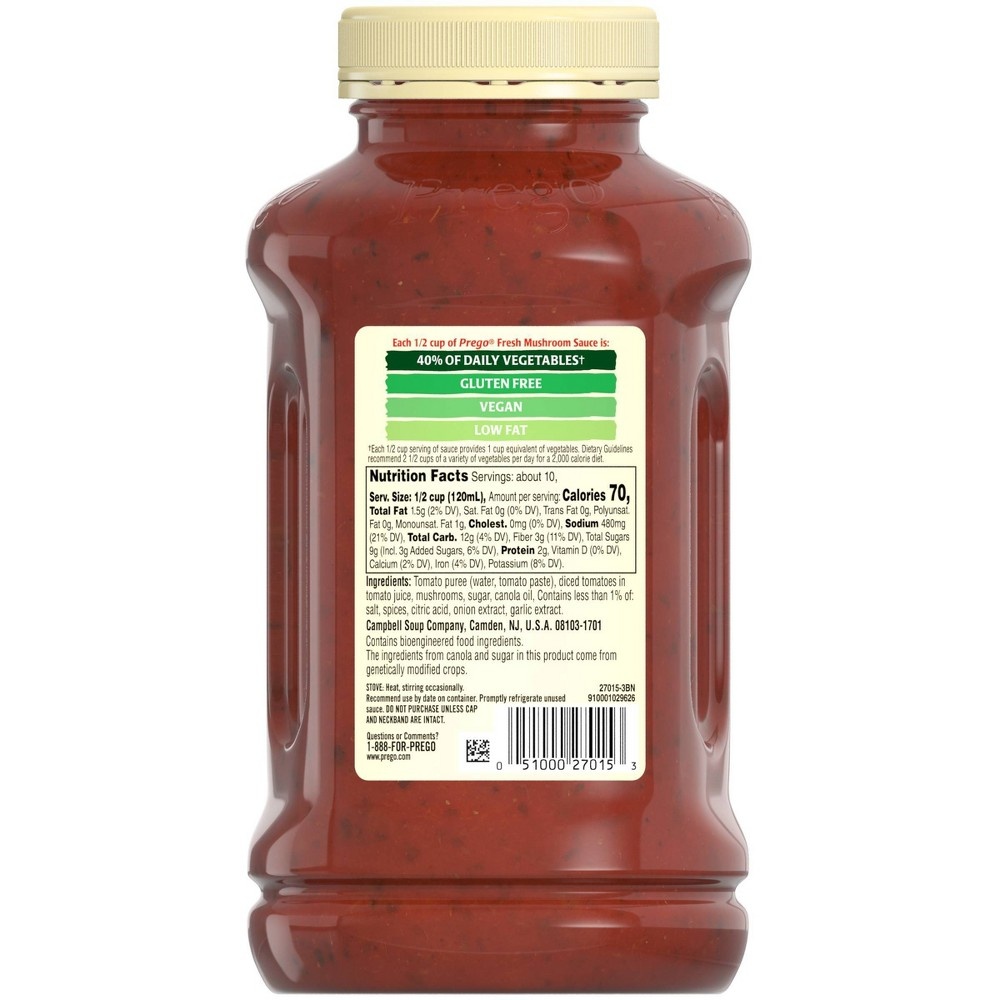 slide 4 of 6, Prego Pasta Sauce Italian Tomato Sauce with Fresh Mushroom - 45oz, 45 oz