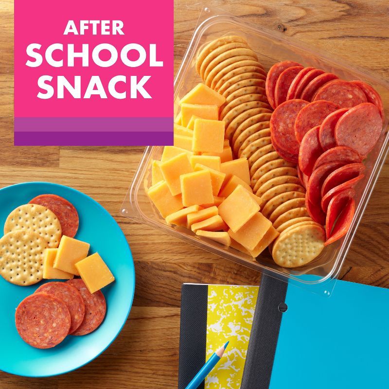 slide 8 of 9, Hormel Gatherings Pepperoni, Cheddar Cheese & Crackers Snack Tray - 14oz, 14 oz