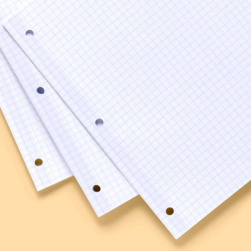 slide 2 of 3, 100ct 4"x4" Quad Ruled Notebook Filler Paper Reinforced - up&up™: Quadrille Ruled, White, 20 lb, Loose Leaf, 100 Sheets, 100 ct, 20 lb, 100 sheets