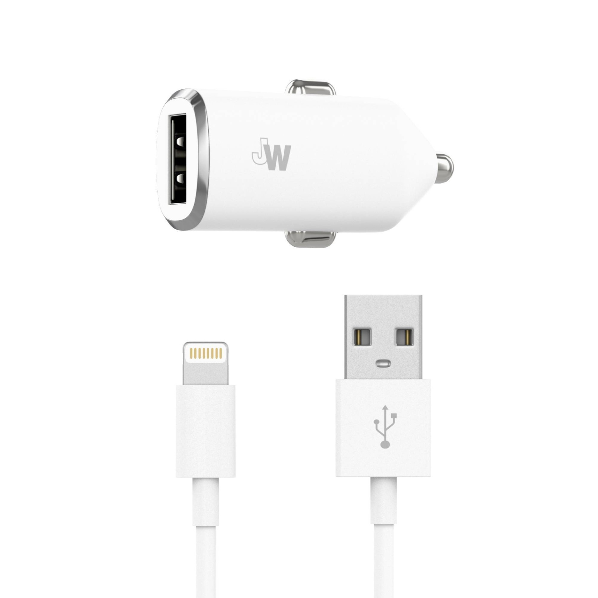 slide 1 of 1, Just Wireless Car Mobile Charger for iPhone 5/5s - White (03467), 1 ct