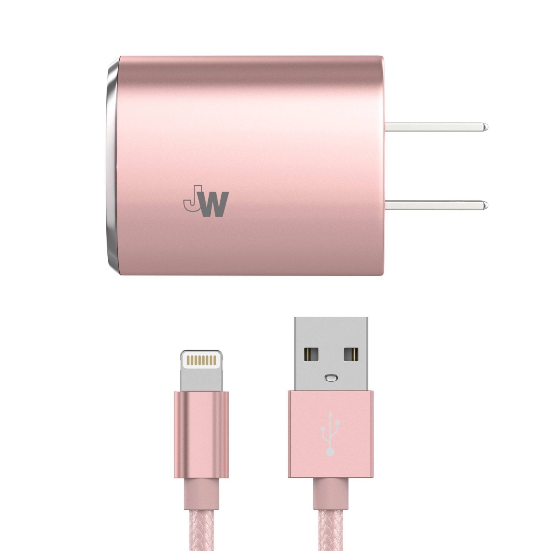 slide 1 of 1, Apple 8 Pin USB -2.1A- Rose Gold AC Charger, 1 ct