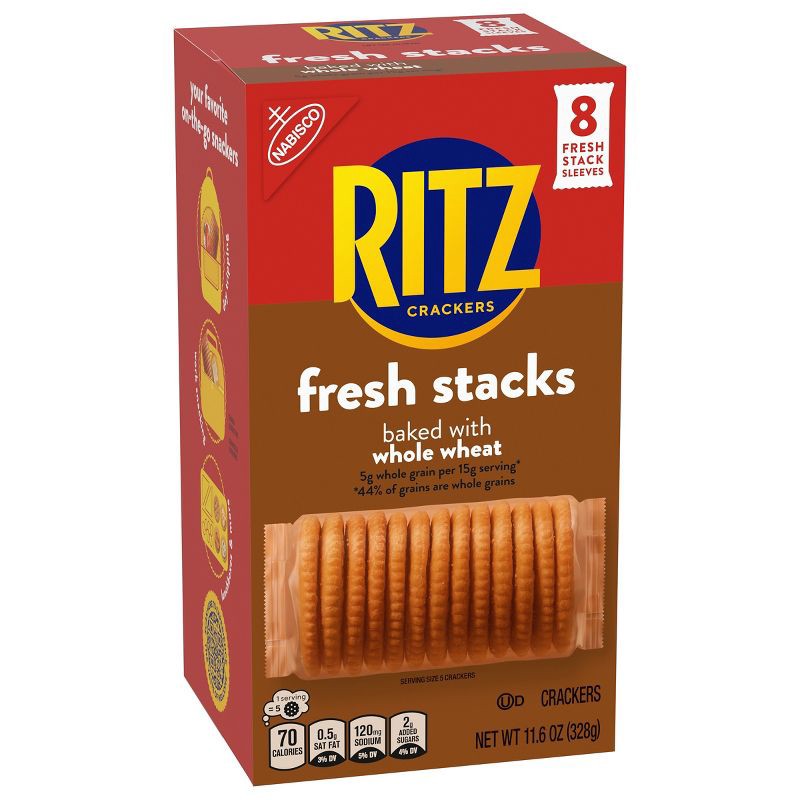 slide 8 of 18, Ritz Whole Wheat Crackers - Fresh Stacks - 11.6oz, 11.6 oz