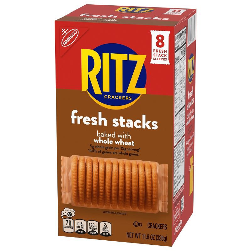 slide 9 of 18, Ritz Whole Wheat Crackers - Fresh Stacks - 11.6oz, 11.6 oz