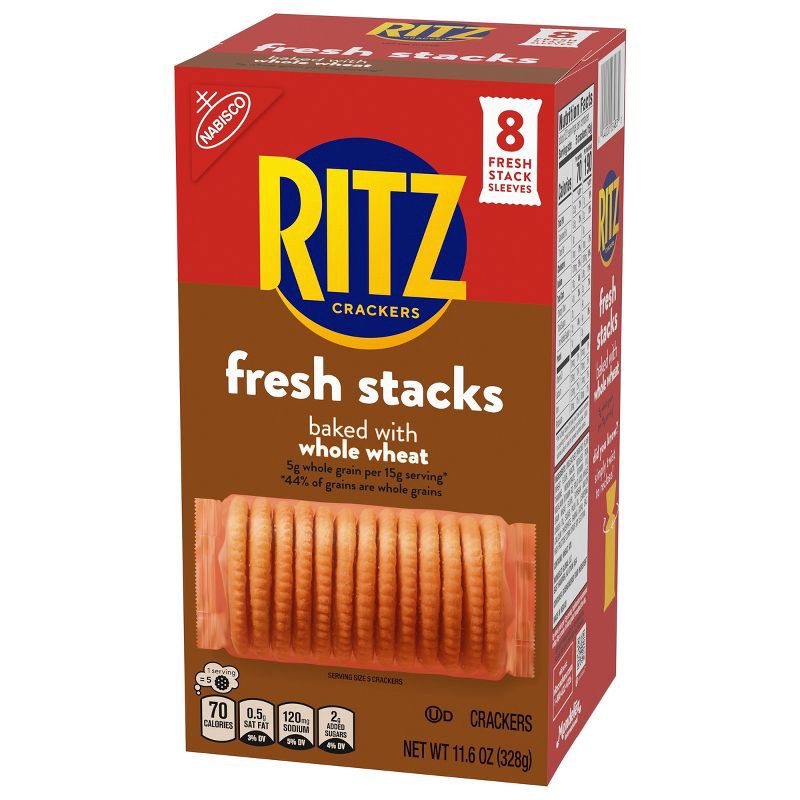 slide 16 of 19, RITZ Fresh Stacks Whole Wheat Crackers Travel Snacks - 11.6oz, 11.6 oz