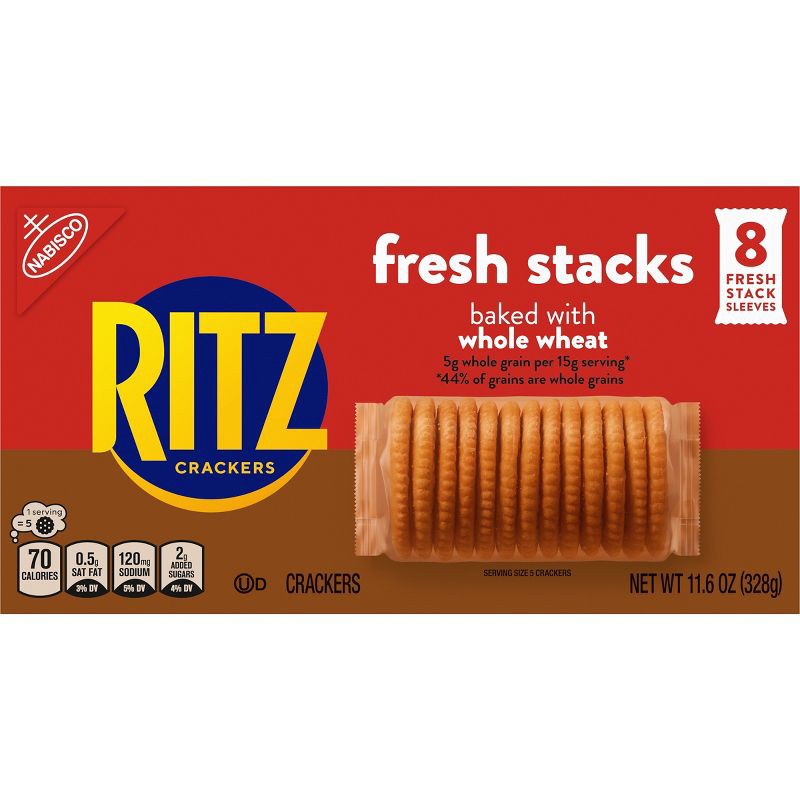 slide 10 of 18, Ritz Whole Wheat Crackers - Fresh Stacks - 11.6oz, 11.6 oz