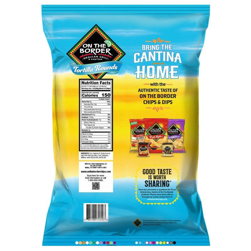 slide 2 of 3, On The Border Premium Rounds Tortilla Chips - 10.5oz, 10.5 oz