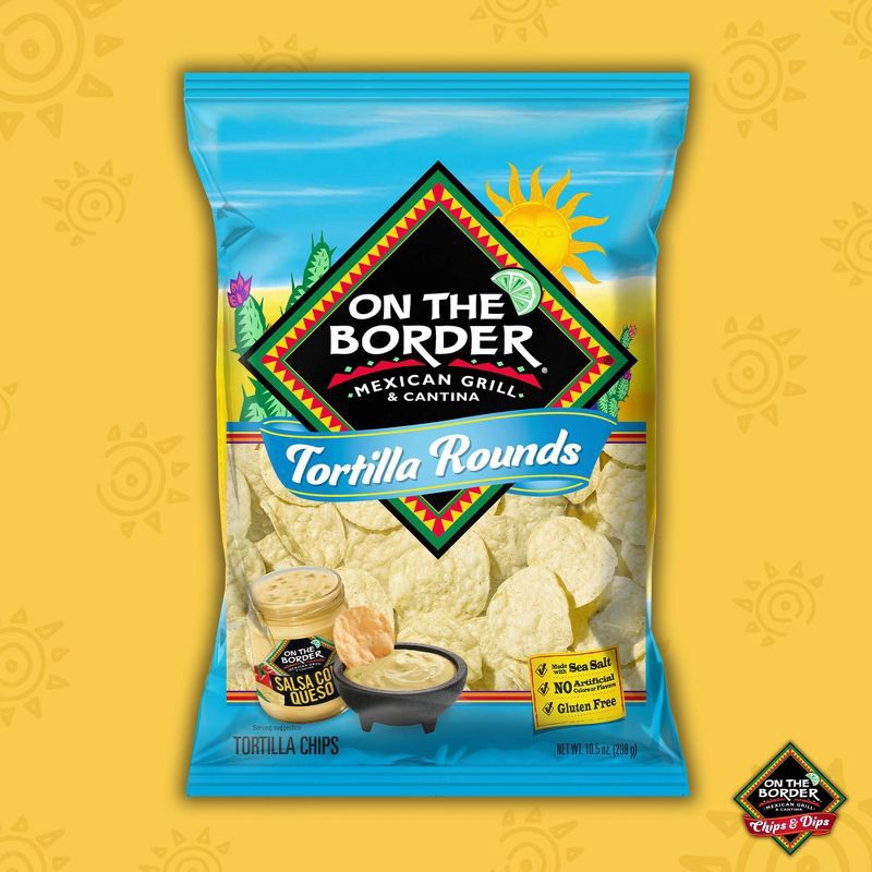 slide 3 of 3, On The Border Premium Rounds Tortilla Chips - 10.5oz, 10.5 oz