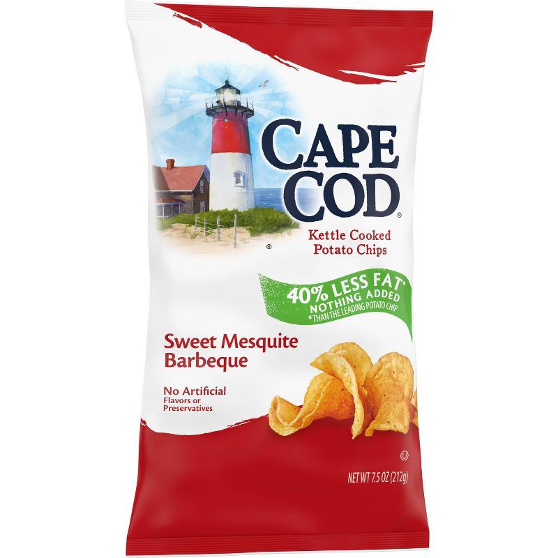 slide 9 of 9, Cape Cod Potato Chips Less Fat Sweet Mesquite Barbeque Kettle Chips - 7.5oz, 8 oz