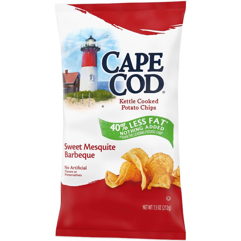 slide 5 of 9, Cape Cod Potato Chips Less Fat Sweet Mesquite Barbeque Kettle Chips - 7.5oz, 8 oz