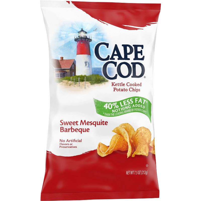 slide 6 of 7, Cape Cod Potato Chips Less Fat Sweet Mesquite Barbeque Kettle Chips - 7.5oz, 8 oz