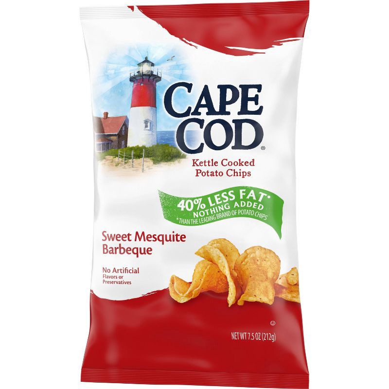 slide 7 of 7, Cape Cod Potato Chips Less Fat Sweet Mesquite Barbeque Kettle Chips - 7.5oz, 8 oz