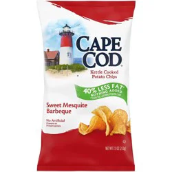 Cape Cod Potato Chips Less Fat Sweet Mesquite Barbeque Kettle Chips - 7.5oz