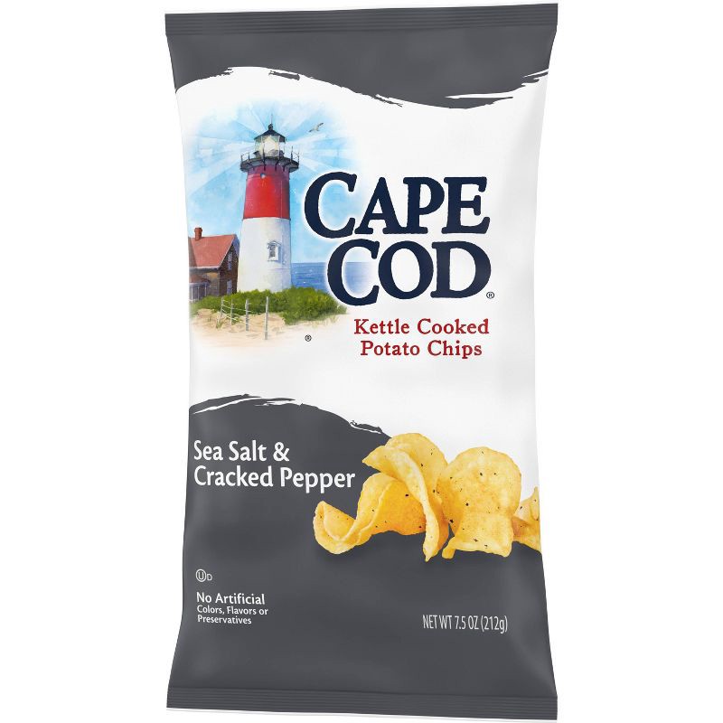 slide 5 of 5, Cape Cod Potato Chips Sea Salt and Cracked Pepper Kettle Chips - 7.5oz, 7.5 oz
