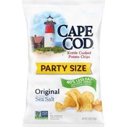 Cape Cod Potato Chips Less Fat Original Kettle Chips Party Size- 14oz