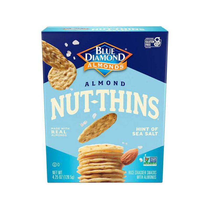 slide 1 of 5, Blue Diamond Almonds Blue Diamond Nut Thins Hint Of Sea Salt - 4.25oz, 4.25 oz