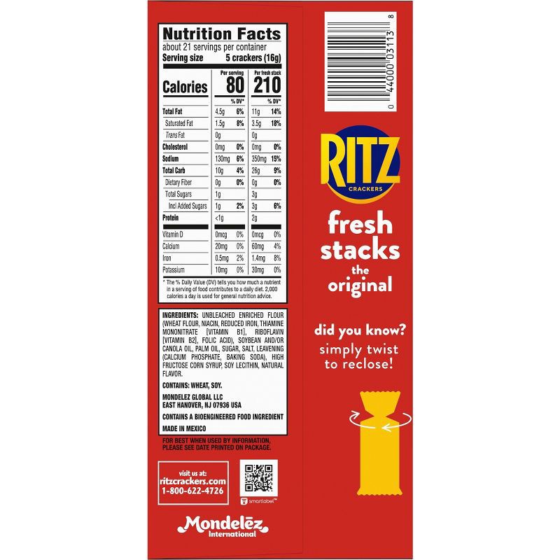 slide 17 of 17, RITZ Fresh Stacks Original Crackers Travel Snacks - 11.8oz, 11.8 oz