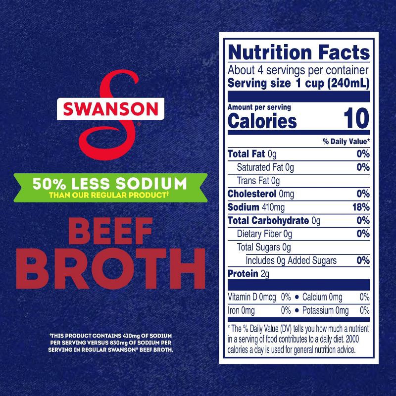 slide 2 of 10, Swanson 100% Natural Gluten Free 50% Less Sodium Beef Broth - 32oz, 32 oz