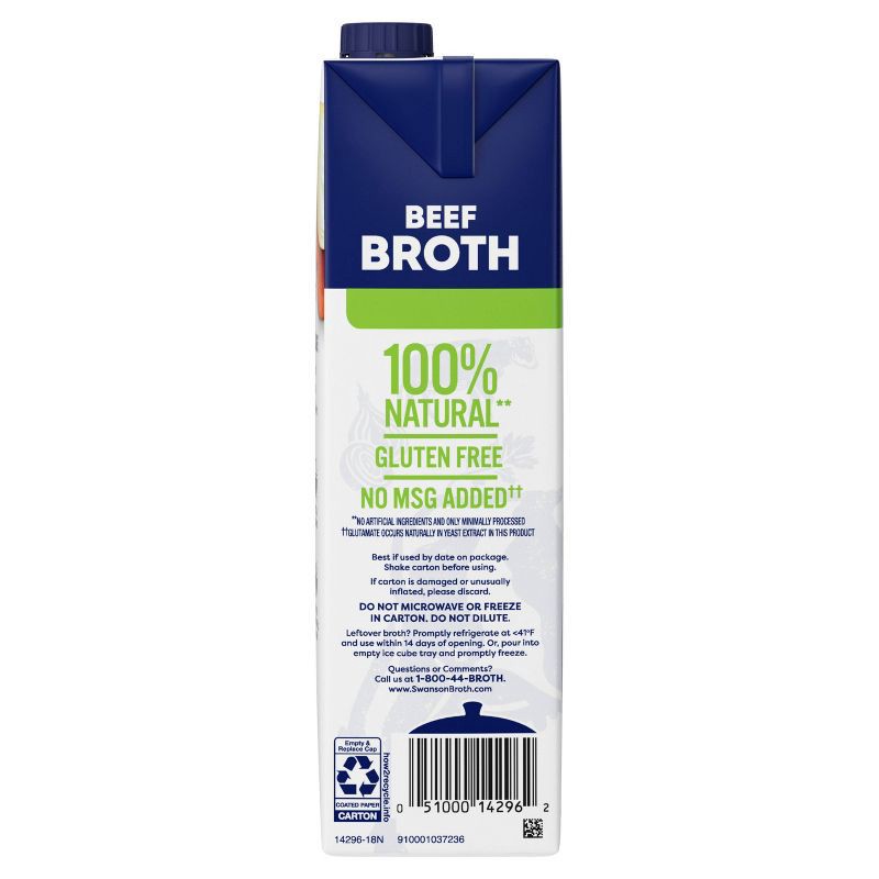 slide 14 of 14, Swanson 100% Natural Gluten Free 50% Less Sodium Beef Broth - 32oz, 32 oz