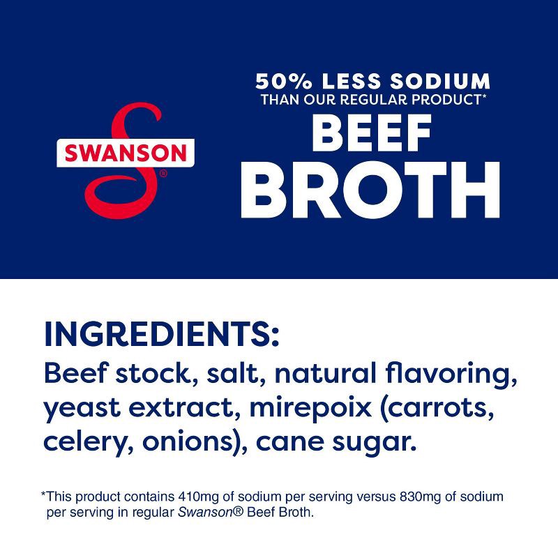 slide 4 of 14, Swanson 100% Natural Gluten Free 50% Less Sodium Beef Broth - 32oz, 32 oz