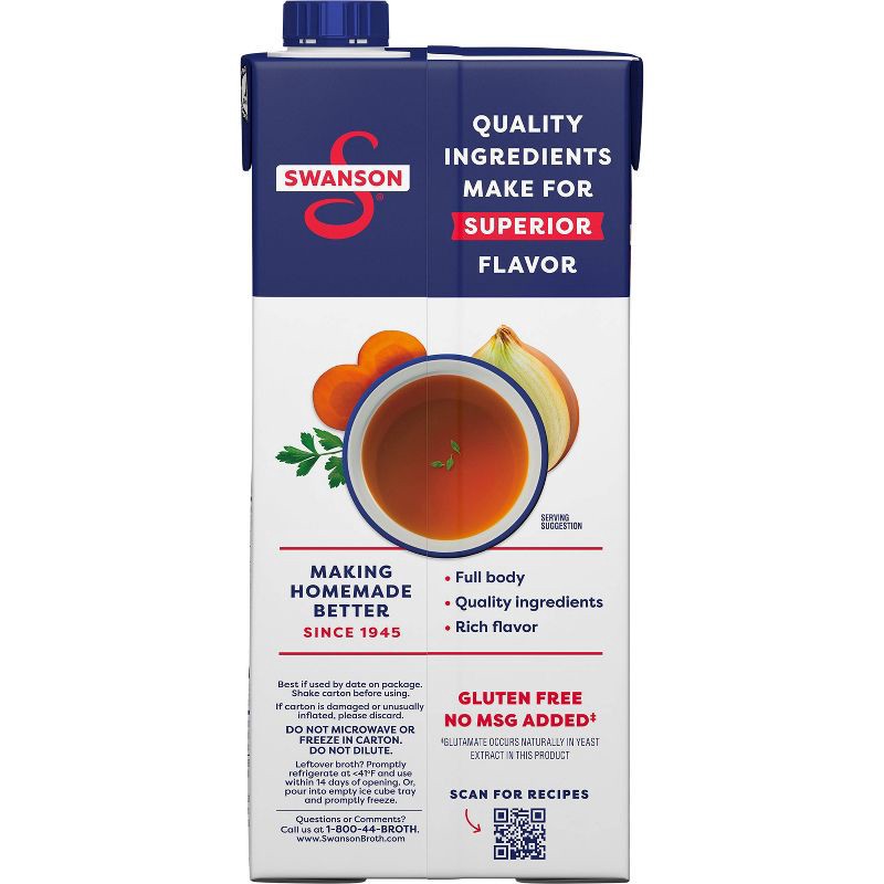 slide 6 of 7, Swanson 100% Natural Gluten Free 50% Less Sodium Beef Broth - 32oz, 32 oz