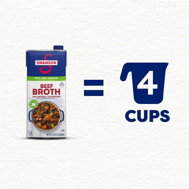 slide 7 of 14, Swanson 100% Natural Gluten Free 50% Less Sodium Beef Broth - 32oz, 32 oz