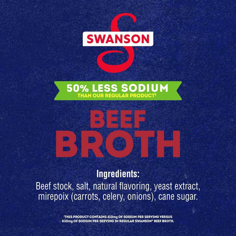 slide 10 of 10, Swanson 100% Natural Gluten Free 50% Less Sodium Beef Broth - 32oz, 32 oz