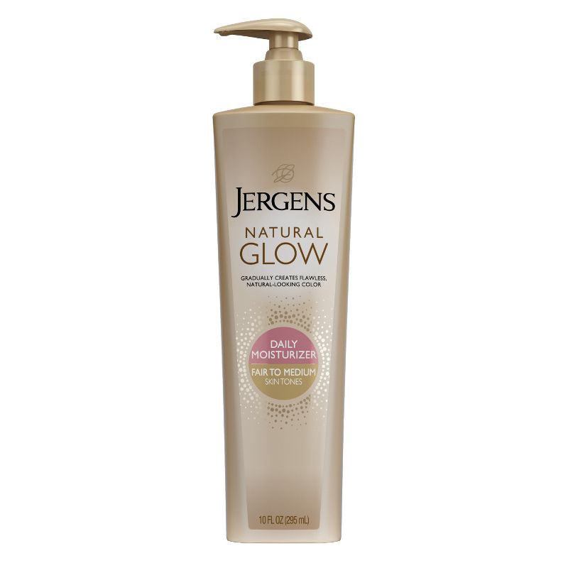 slide 1 of 8, Jergens Natural Glow Daily Moisturizer, Self Tanner Lotion, Fair To Medium Tone, Sunless Tanning - 10 fl oz, 10 fl oz