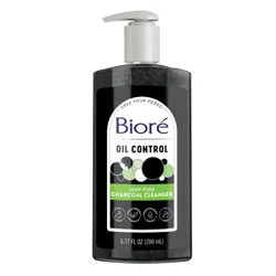 Biore Deep Pore Charcoal Daily Facial Cleanser For Dirt & Makeup Removal, Oily Skin: Paraben-Free Gel, Vegan, 6.77 fl oz