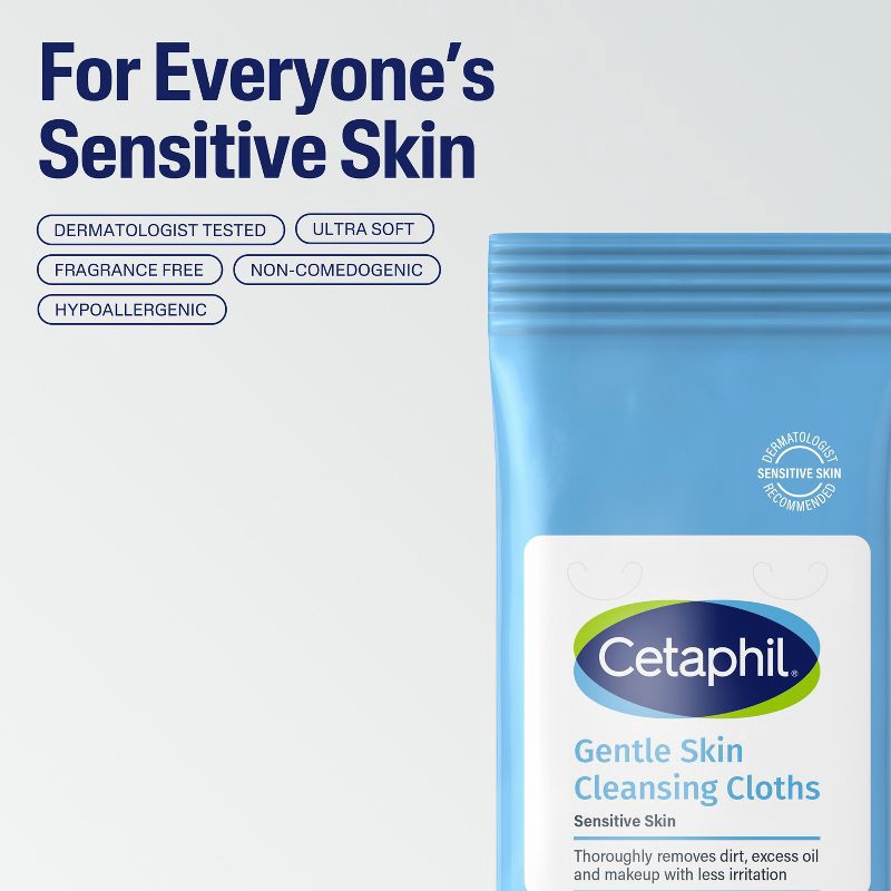 slide 6 of 6, Cetaphil Gentle Cleansing and Makeup Wipes for Face and Body - 25ct​, 25 ct