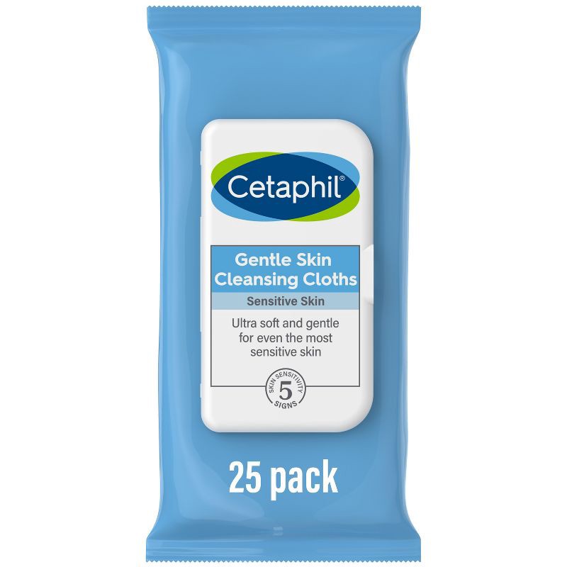 slide 1 of 6, Cetaphil Gentle Skin Cleansing Cloths Face and Body Wipes - 25ct, 25 ct