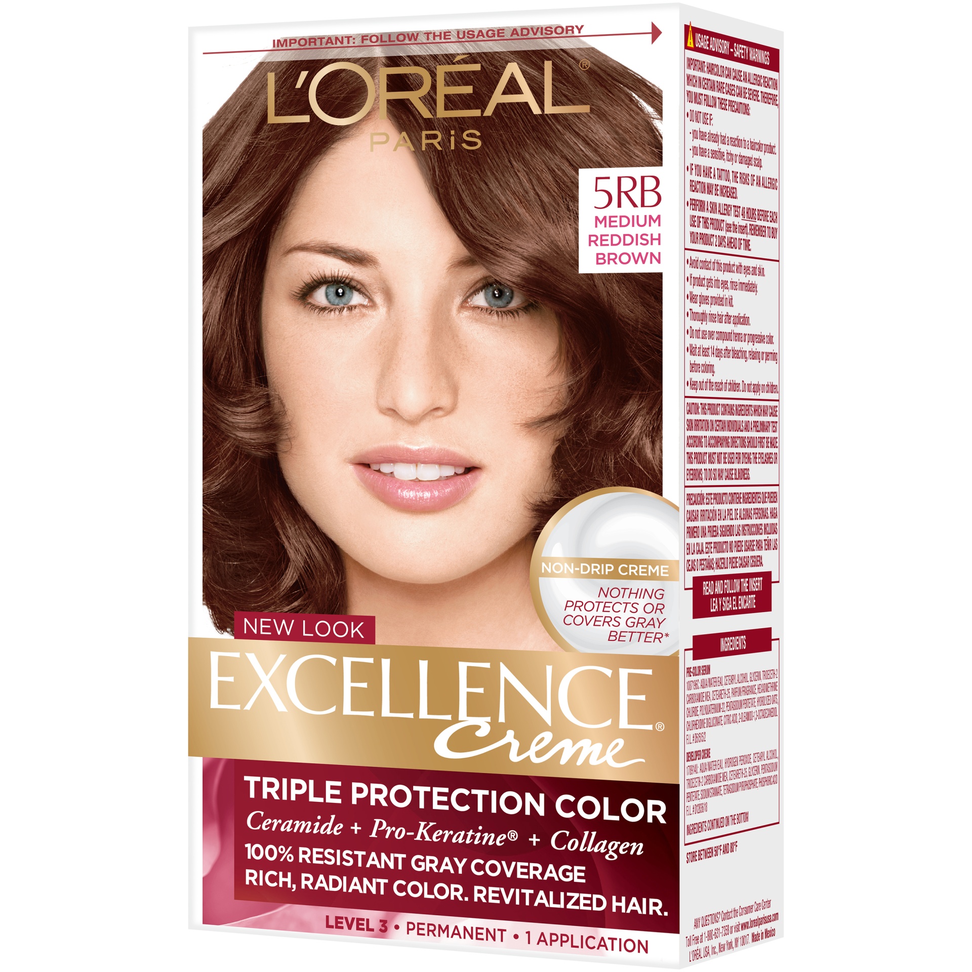 slide 4 of 8, L'Oréal L'Oreal Paris Excellence Triple Protection Permanent Hair Color - 21 fl oz - 5RB M Reddish Brown - 1 kit, 21 fl oz