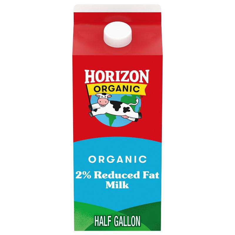 slide 1 of 6, Horizon Organic 2% Reduced Fat High Vitamin D Milk - 0.5gal, 1/2 gal