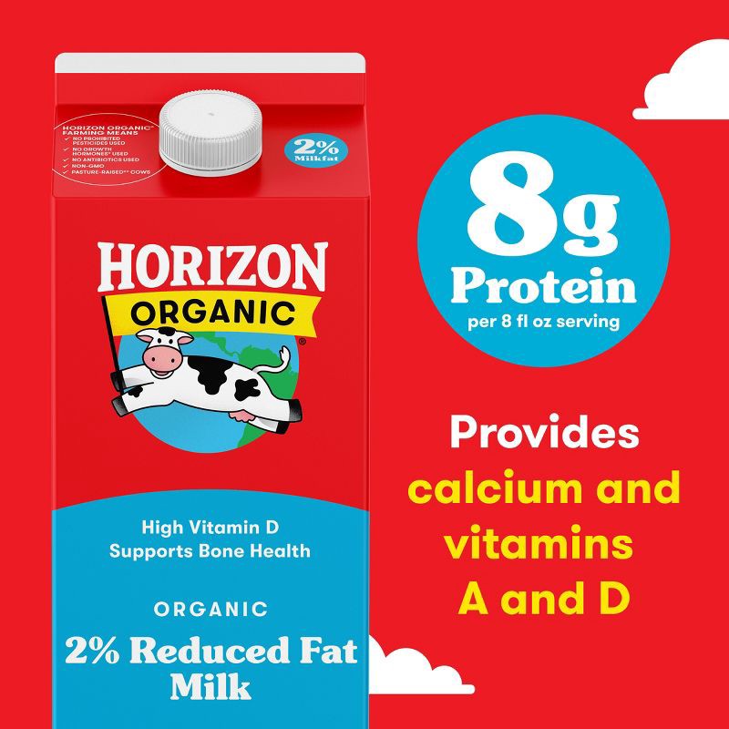 slide 6 of 9, Horizon Organic 2% Reduced Fat Milk - 0.5gal, 1/2 gal