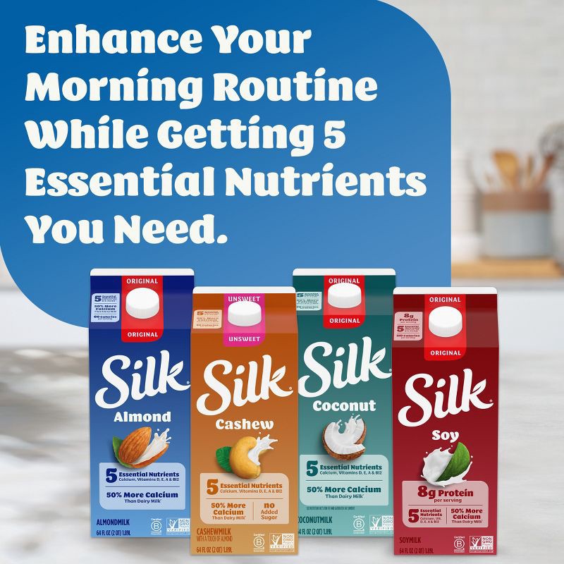 slide 7 of 12, Silk Unsweetened Almond Milk - 0.5gal, 1/2 gal