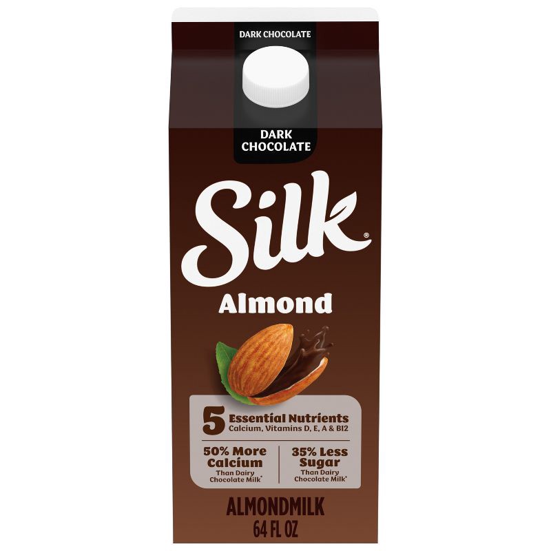 slide 1 of 12, Silk Dark Chocolate Almond Milk - 0.5gal, 1/2 gal