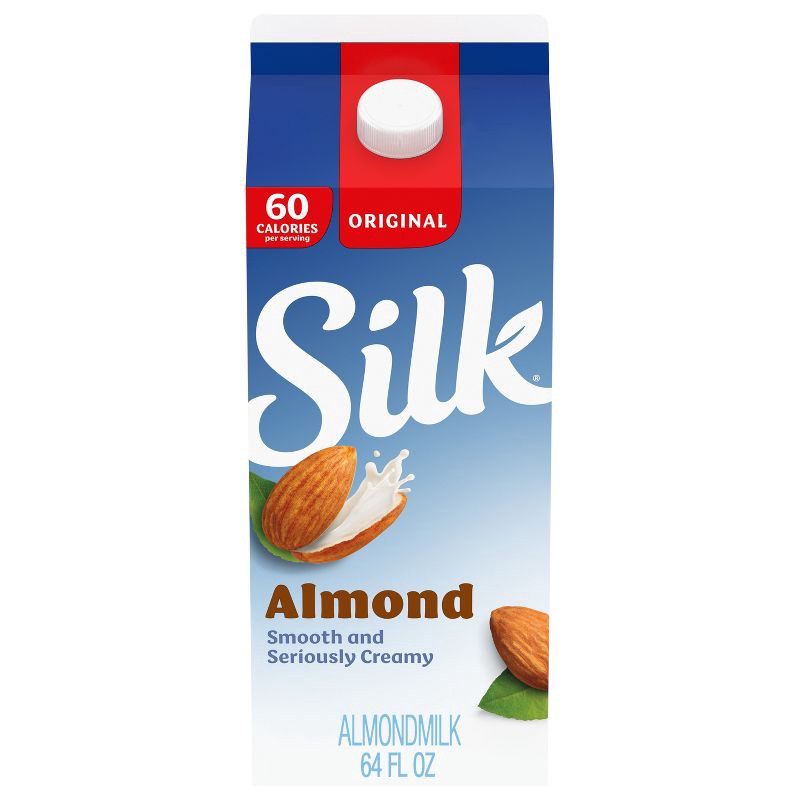 slide 1 of 8, Silk Original Almond Milk - 0.5gal, 1/2 gal